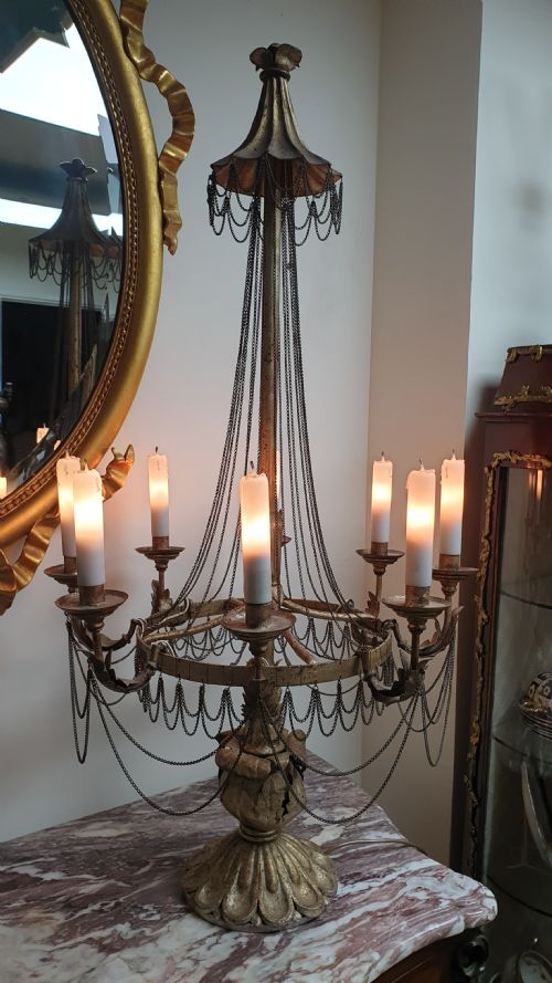 OUTSTANDING PAIR OF FRENCH EIGHT BRANCH TABLE LAMPS - ADDITIONAL PHOTO 8