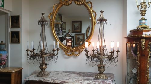 OUTSTANDING PAIR OF FRENCH EIGHT BRANCH TABLE LAMPS - ADDITIONAL PHOTO 13
