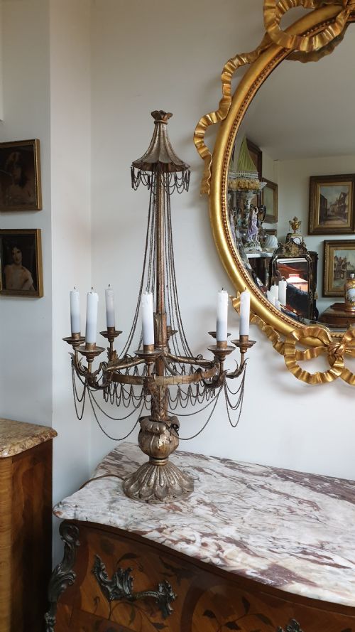 OUTSTANDING PAIR OF FRENCH EIGHT BRANCH TABLE LAMPS - ADDITIONAL PHOTO 17