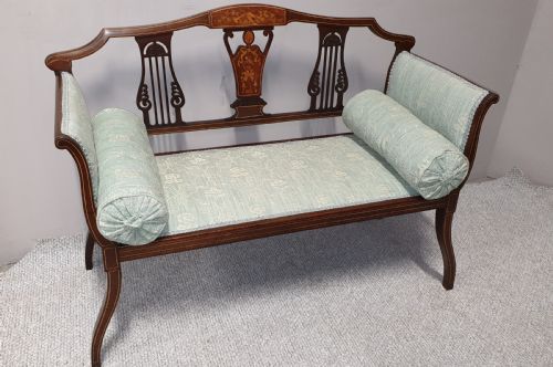 Superb Mahogany Inlaid Window Seat