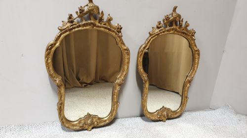 Pair Victorian Gilt Rococo Mirrors