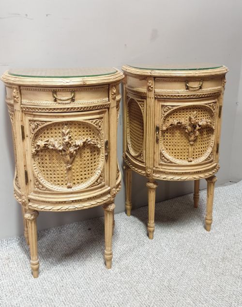Fabulous French Bergere Bedside Cabinets
