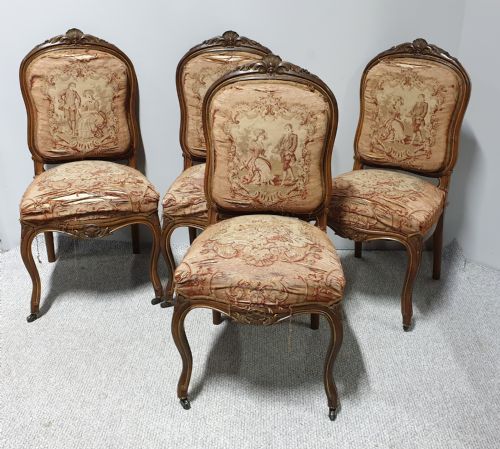 Four French Country House Salon Dining Chairs