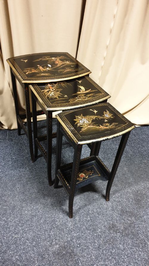 Chinoiserie Nest of Three Tables