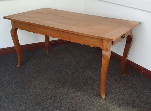 FRENCH CHERRY FARMHOUSE KITCHEN REFRECTORY DINING TABLE