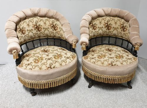 Lovely Pair Victorian Tub Chairs
