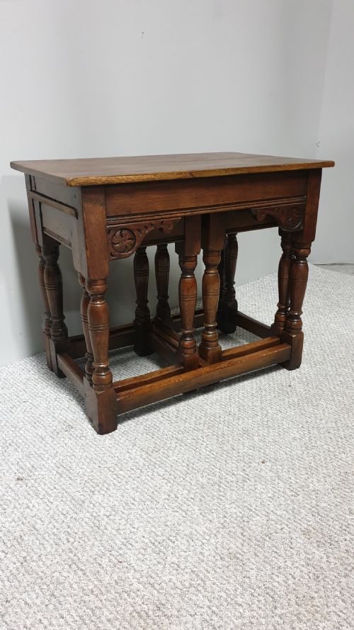 Good Nest of Three Oak Tables
