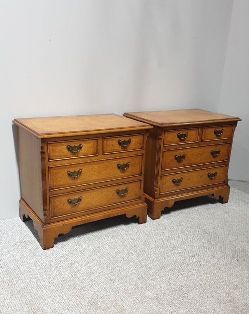 Pair Burr Walnut Chests of Drawers