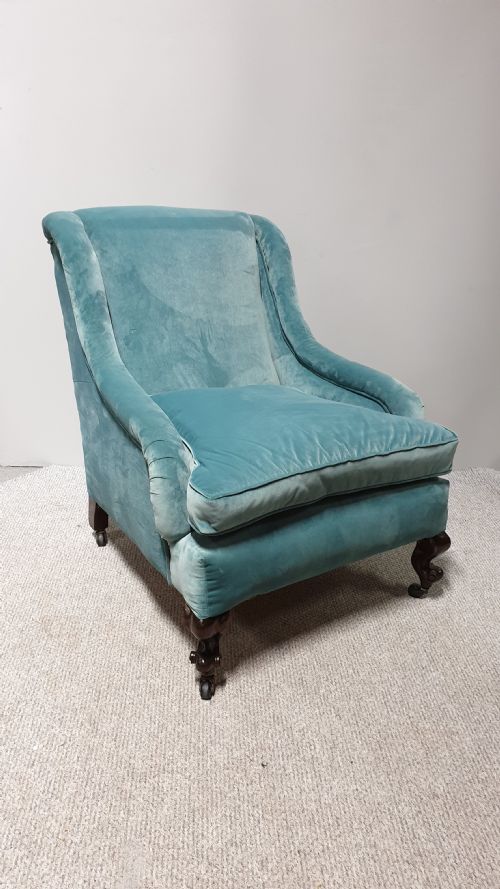 Superb Early Victorian Mahogany Library Chair