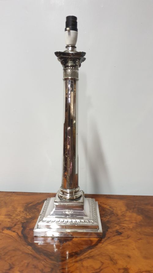 Edwardian Silver Plated Lamp