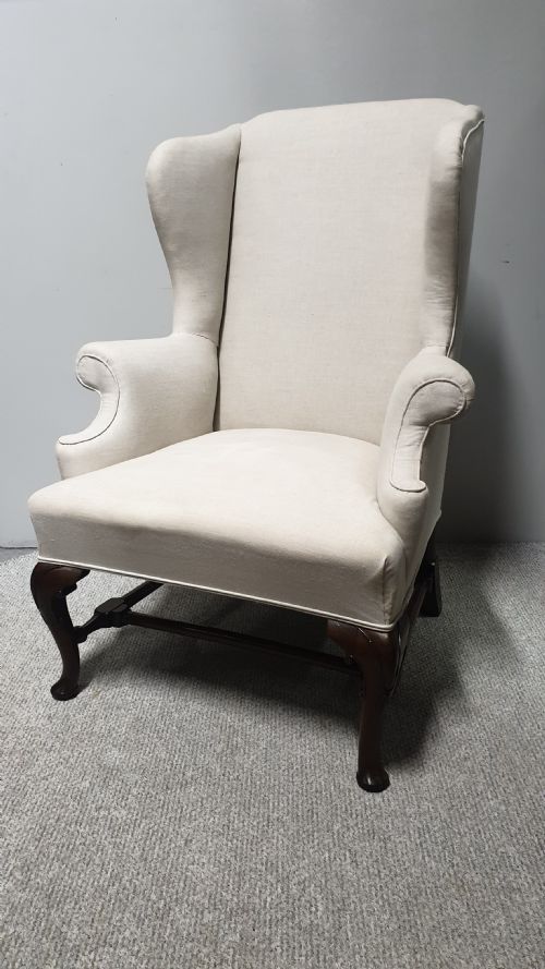 Huge Victorian Mahogany Wing  Chair