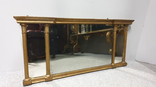 Regency Tryptic Gilt Overmantle Mirror