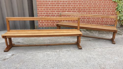 Superb Pair Oak Benches