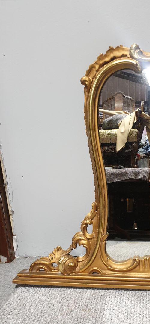 VERY WIDE GILT OVERMANTLE MIRROR - ADDITIONAL PHOTO 4
