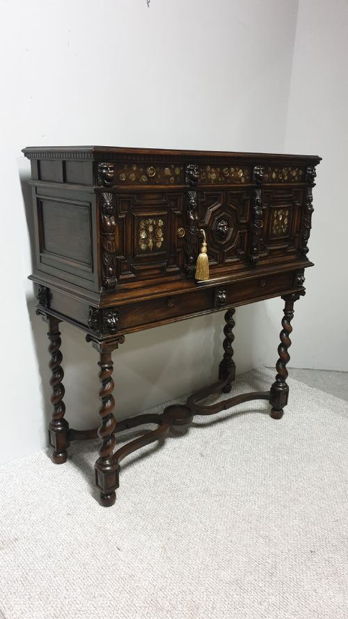 SUPERB WALNUT CABINET ON STAND - ADDITIONAL PHOTO 15