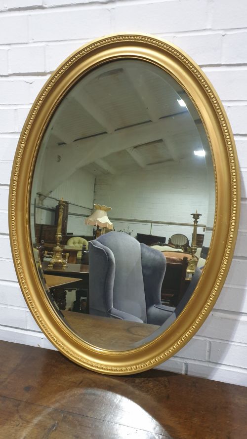 Edwardian Oval Gilt Mirror