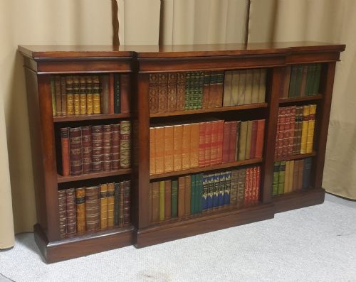 Victorian Mahogany Breakfront  Open Library Bookcase