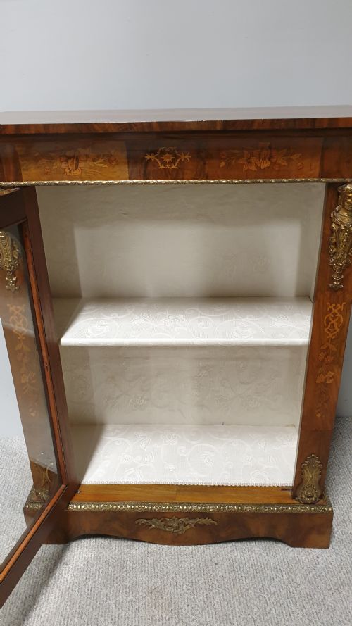 VERY GOOD VICTORIAN WALNUT PIER CABINET BOOKCASE - ADDITIONAL PHOTO 11