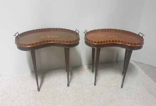 Excellent Pair Kidney Tray Lamp Tables