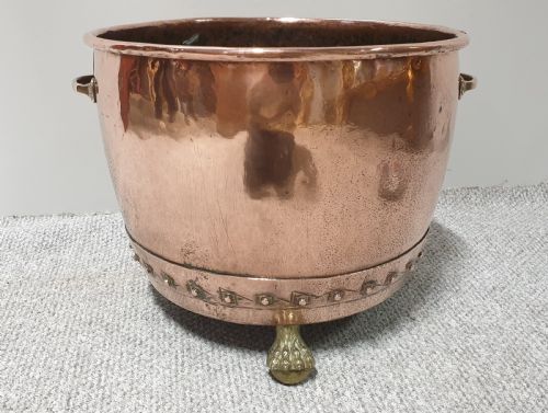 Large Victorian Copper Log Bin