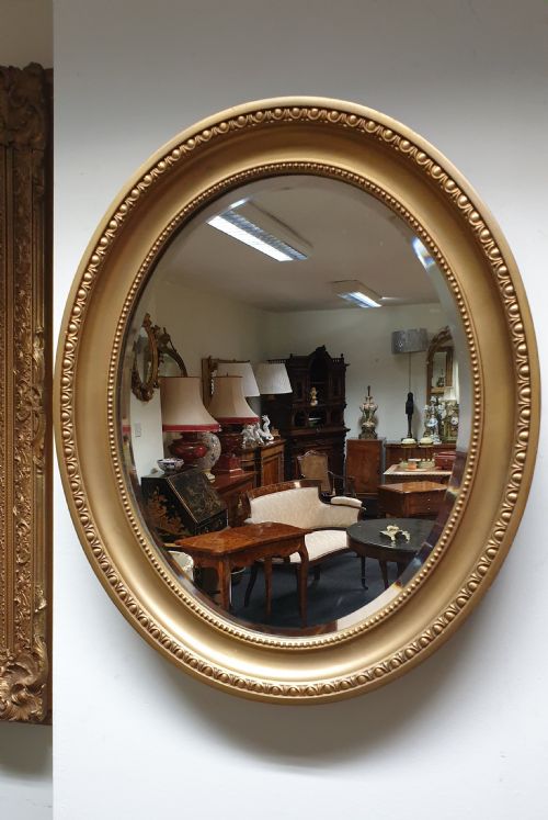 Edwardian Oval Gilt Mirror