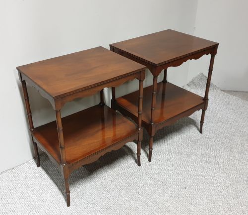 Good Pair Mahogany Bedside Lamp Tables
