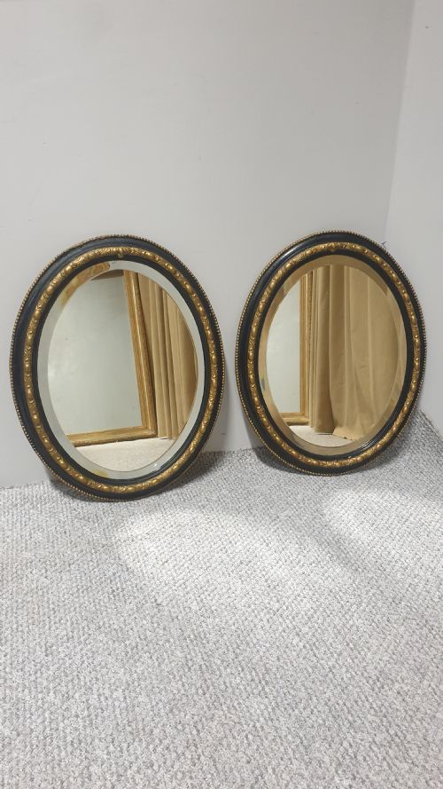 Pair Victorian Oval Mirrors