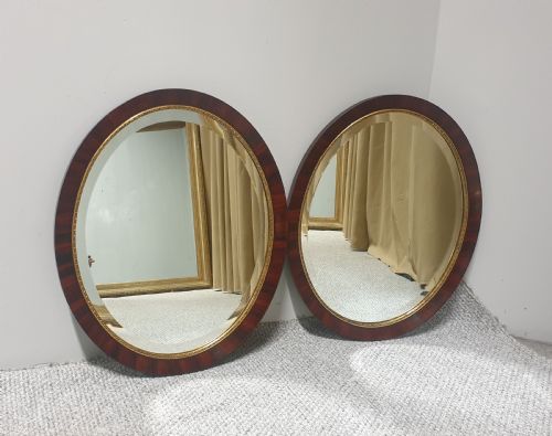 Pair Victorian Oval Mirrors