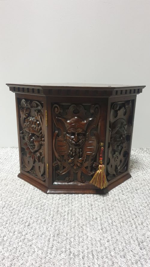 Superb Carved Corner Cupboard