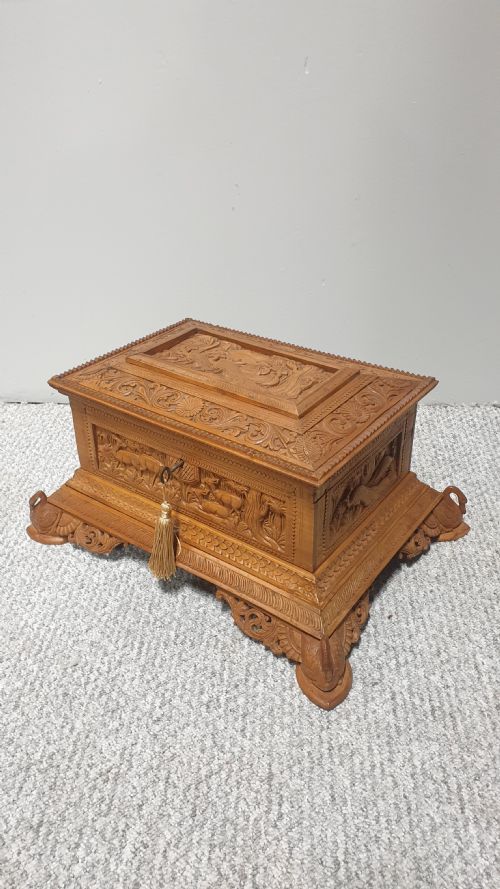 Wonderful Asian Carved Jewellery Casket