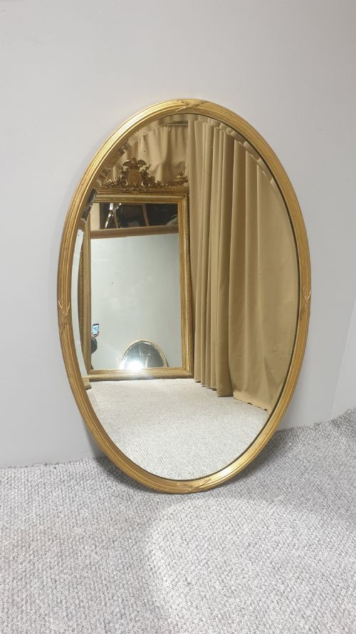 Edwardian Gilt Oval Mirror