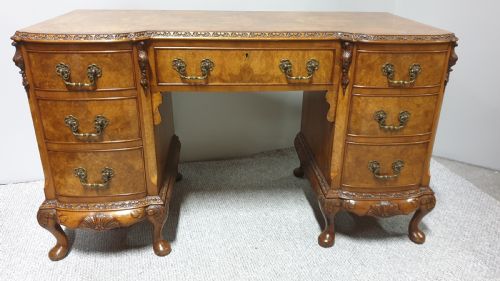 Fabulous Breakfront Burr Walnut Desk