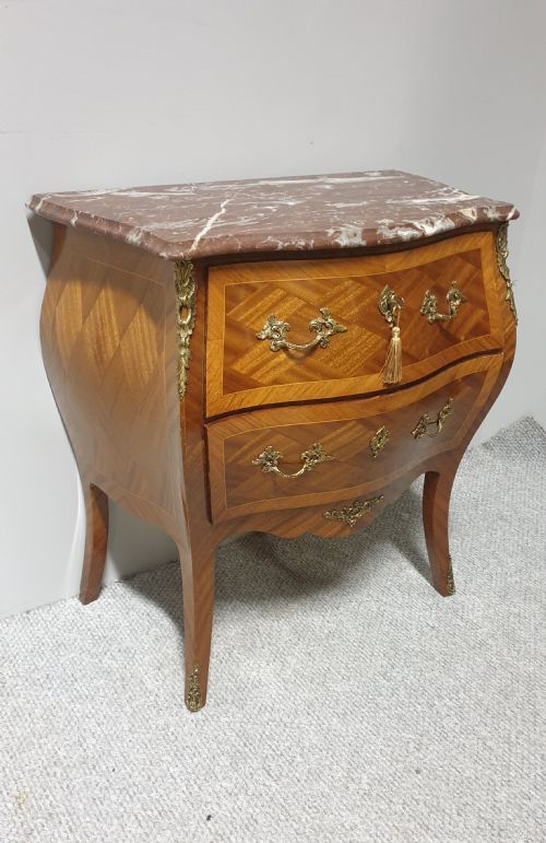 French Marble Topped Commode Chest of Drawers