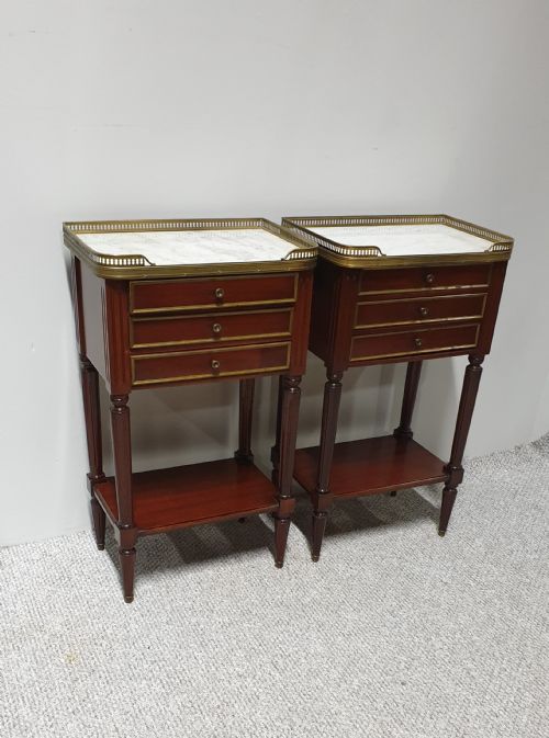 Pair French Empire Bedside Chests of Drawers