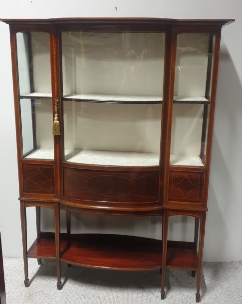 FINE INLAID MAHOGANY DISPLAY CABINET - ADDITIONAL PHOTO 1
