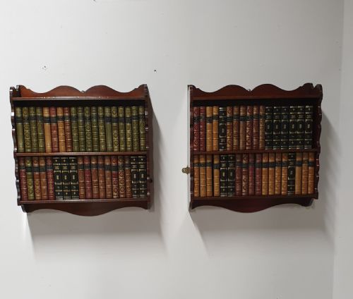 Pair Mahogany Wall Shelves