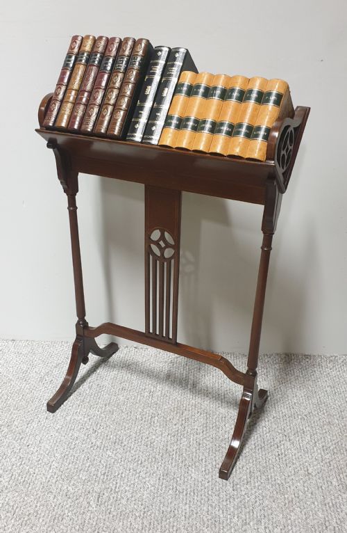 Mahogany Inlaid Book Trough