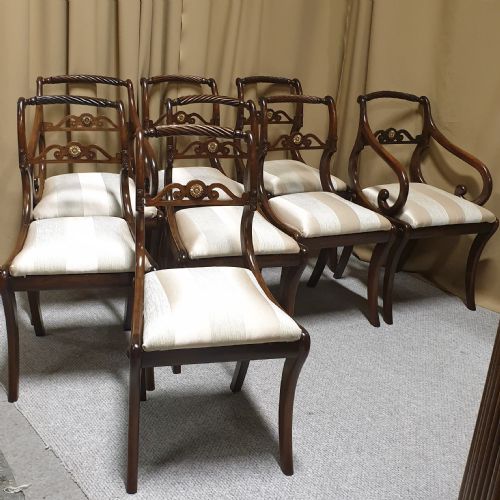 Outstanding Set Eight Mahogany Dining Chairs