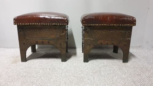 Pair Arts and Crafts Fireside Boxes