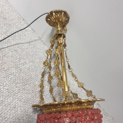 FABULOUS GILT BRASS LANTERN CHANDALIER - ADDITIONAL PHOTO 4