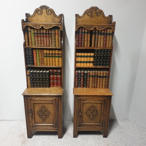 Outstanding Pair Oak Bookcases