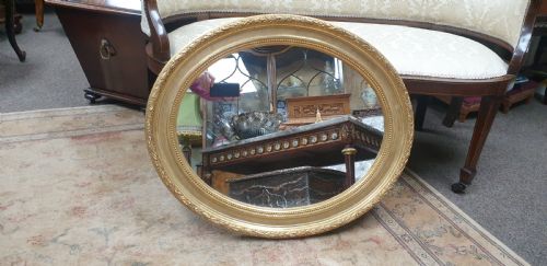WONDERFUL EDWARDIAN OVAL GILT MIRROR - ADDITIONAL PHOTO 4