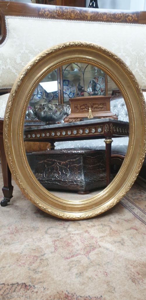 WONDERFUL EDWARDIAN OVAL GILT MIRROR - ADDITIONAL PHOTO 5