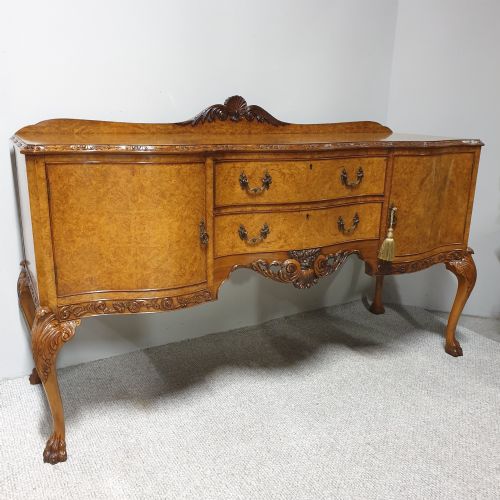 Outstanding Serpentine Burr Walnut Sideboard