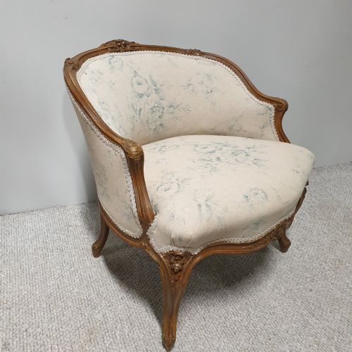Small French Walnut Tub Chair