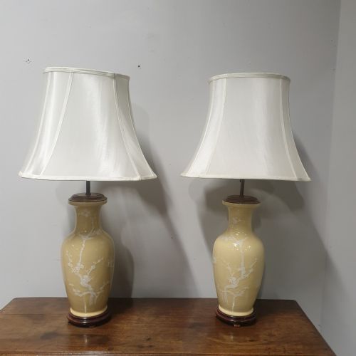 Pair Oriental Porcelain Lamps