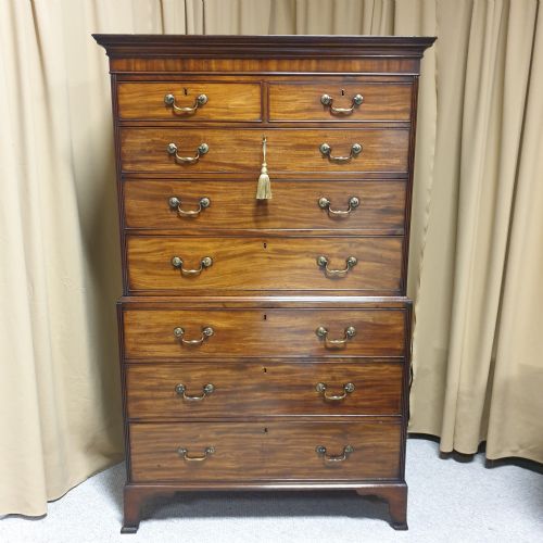 Very Nice Georgian Mahogany Chest on Chest of Drawers