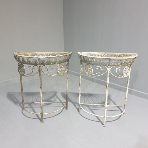 Pair French Metal Console Tables