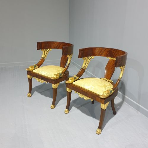 Outstanding Pair French Napoleon Chairs