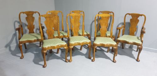 fig 1. Top Quality Set Eight Solid Walnut Dining Chairs